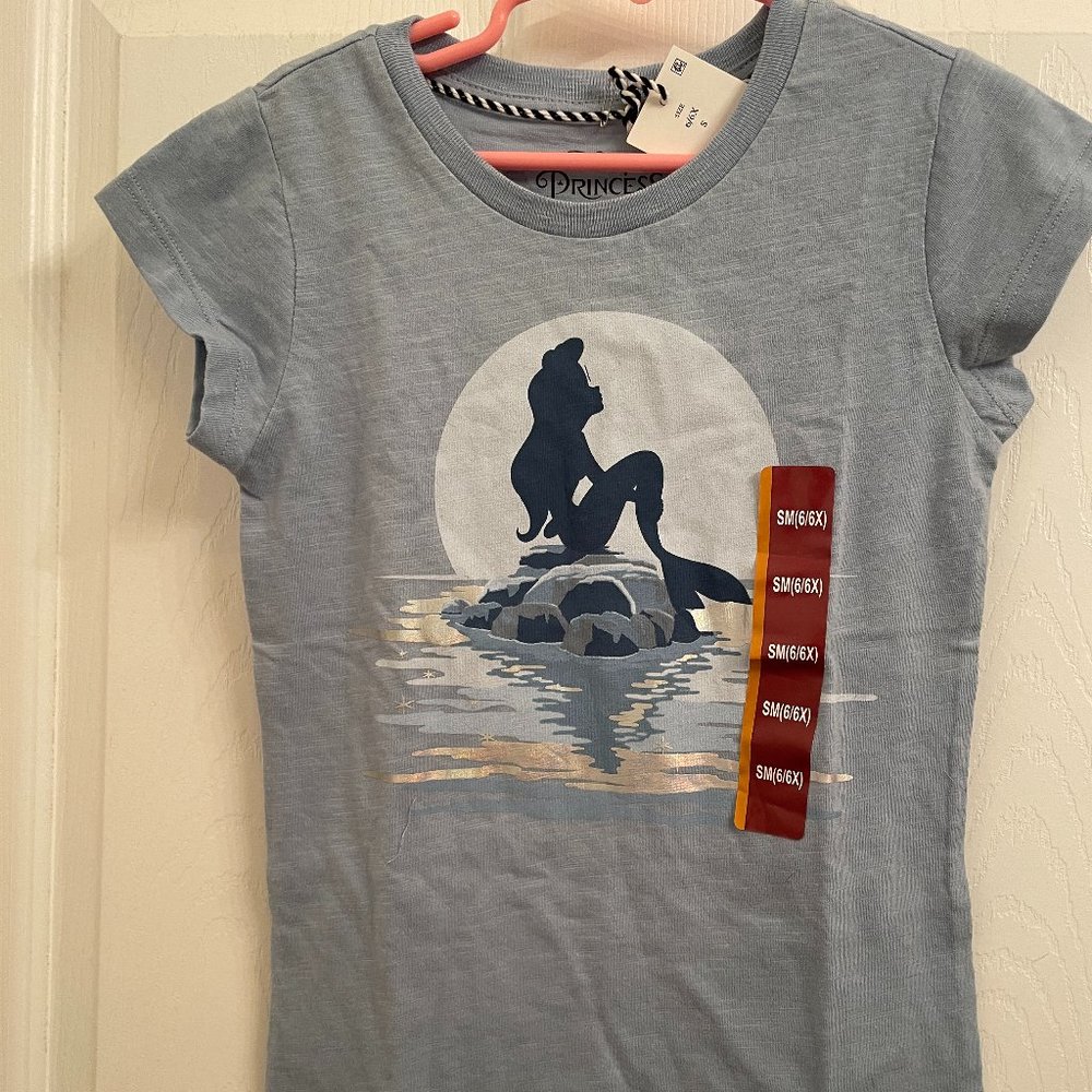 Disney Princess Little Mermaid Ariel Tee Shirt Under the Sea NWT size Sm 6/6x